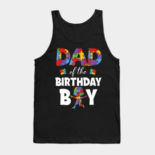 Dad Of The Birthday Boy Cut Autism Awareness Father Parents Tank Top